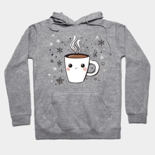 christmas  snowy Happy cup of Coffee Hoodie